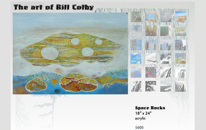 An acrylic piece of art by Bill Colby.