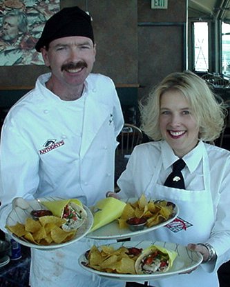 John and Sue presenting our food at Anthony's At Point Defiance.