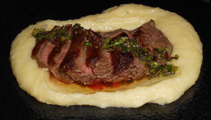 The Gebbers Farm Sirloin with horseradish potato puree at Alchemy Restaurant - West Seattle - image.