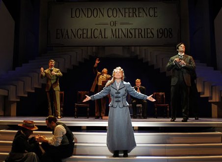 Aimee Semple McPherson (Carolee Carmello, center) and the company of Saving Aimee. Photo: Chris Bennion