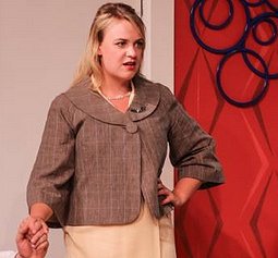 Gretchen (Jana Gueck) in Boeing Boeing at Tacoma Little Theatre - Photo courtesy Dennis K Photography - image.