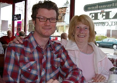 Zeke Melquist and his mom, Andi Melquist at the Old Milwaukee - photo.