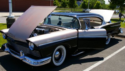 A 1957 Ford Fairlane at Walt's Family Car Show at Dacca Park in Fife.