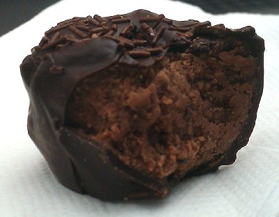 A spicey chocolate truffle from a sweet shop in Bellingham, Washington.