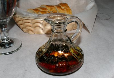 Olive oil and bread - photo.