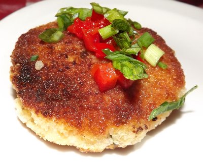 Crab cake at The Crab Pot in Seattle, Washington.