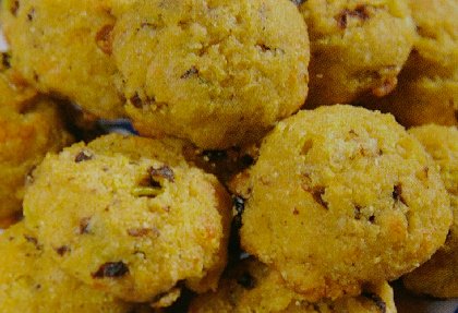 Antipasto cookies with salami, Cheddar and Provolone cheese, and kalamata olives - image.