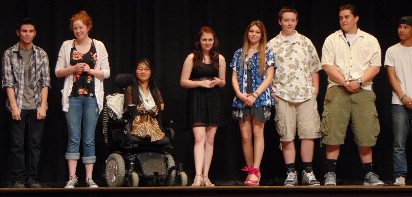 Performers from the Puyallup High School Talent Show in Puyallup, Washington.