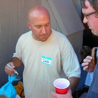 Dan handing out ice cold beer.