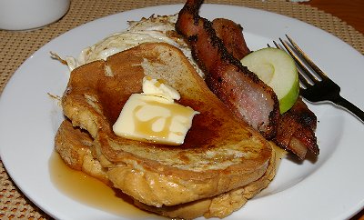 Our morning French Toast - Ocean Shores Washington Adventure.