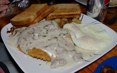 One of the best pieces of chicken fried steak in the world - Ocean Shores Washington Adventure.