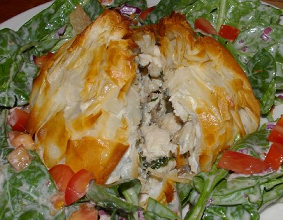 The chicken and goat cheese pastry from the Chanterelle in Edmonds, Washington.