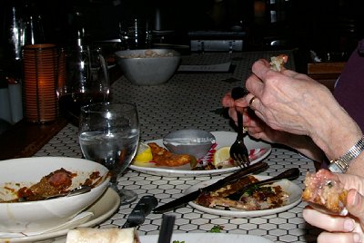 Dining on appetizers at the Palace Kitchen in Seattle.