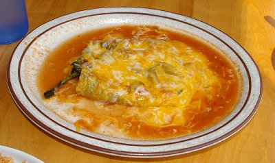 A chile relleno from the Funky Iguana Restaurant in Tacoma, WA.