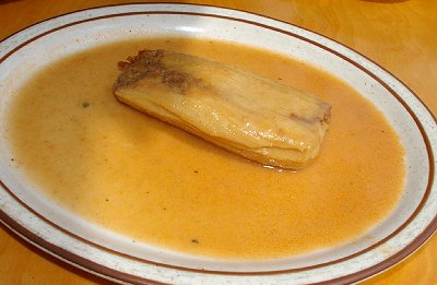 A tamale from the Funky Iguana Restaurant in Tacoma, WA.