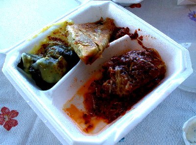 My plate of a Greek Feast from It's Greek to Me restaurant in Tacoma.