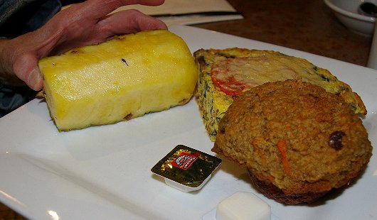 Crustless quiche breakfast at Hawks Prairie Restaurant in Lacey, Washington - image.