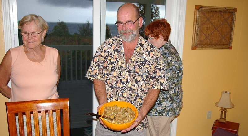 Randy dislays the wonderful stuffing - Photo.