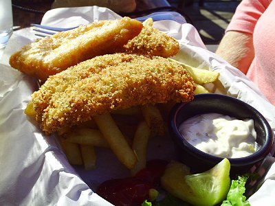 Fish and Chips from the Waterfront Cafe in La Conner, Washington - Photo.