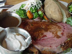 The excellent Prime Rib at La Conner Seafood and Prime Rib House.