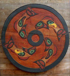 The Spirit Wheel donated by the La Conner Rotary Club in downtown La Conner.