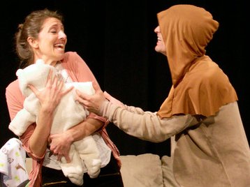 Jenn Ruzumna and Tom Stewart in Welcome to My Secret Lair at Theater Schmeater - image.