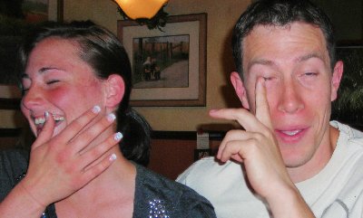 Marie and Garrett laughing and enjoying themselves.