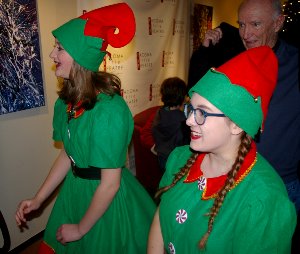 Elf Q played by Mary Norton, and Elf J played by Jayda Slack) at Tacoma Little Theatre - Photo courtesy Public Doman - image.