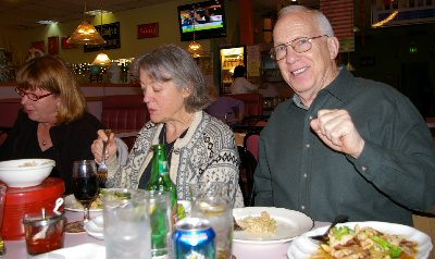 Eating and clowning at Wendy's Vietnamese II Restaurant in Tacoma, Washington - Photo.