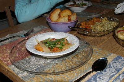 Donn's tomato and bread soup served for dinner at The Villas Bed and Breakfast Tacoma, Washington - Photo.