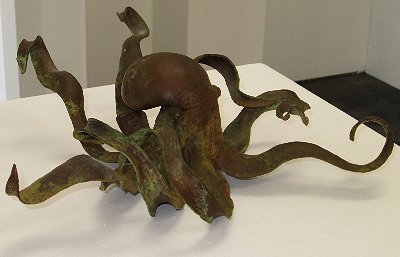 Octopus metal sculpture by Travis Conn.