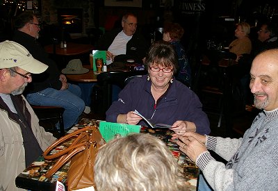 Having a drink at the Galway Bay Irish Pub in Ocean Shores, Washington.