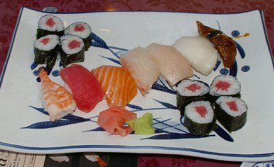 Sushi at Fuji Restaurant in Olympia, Washington.