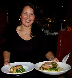 Emily, our waitress at Seattle's Palace Kitchen provided information about the menu items.