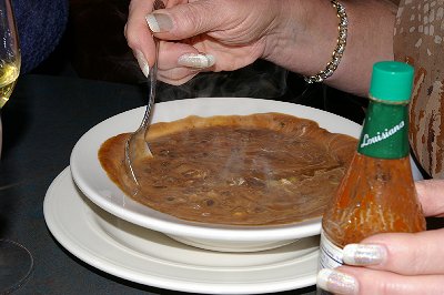 Black bean soup at Cafe Divino in Tacoma, Washington - Photo.