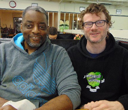 Zach Hill and Zeke Melquist at Papa Eddies Cajun Cafe on South Tacoma Way.