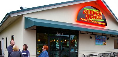 Outside the Midtown Station restaurant in Sumner, Washington.