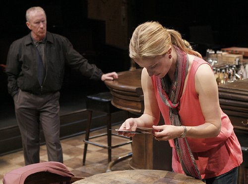 R. Hamilton Wright as Palmer and Jennifer Lee Taylor as Janet, in Yankee Tavern by Steven Dietz at ACT - A Contemporary Theatre.
Photo: Chris Bennion 