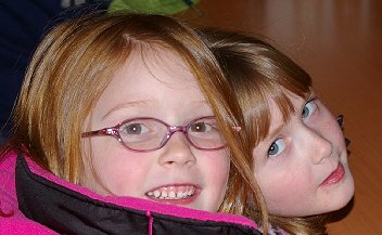 Granddaughters Sophia and Laci at the deli in Tacoma, Washington - Photo.