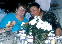 Peg and Don enjoying a nice catered dinner.