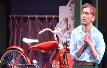 Jerick Hoffer as Red falling in love with Red Ranger bicycle.