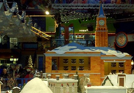 Inside the Seattle Center all decorated for the winter holidays in Seattle, Washington - Photo.