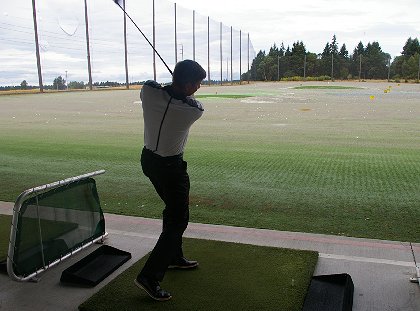 Mike Givens on the driving range at Tacoma Firs Golf Center - image.