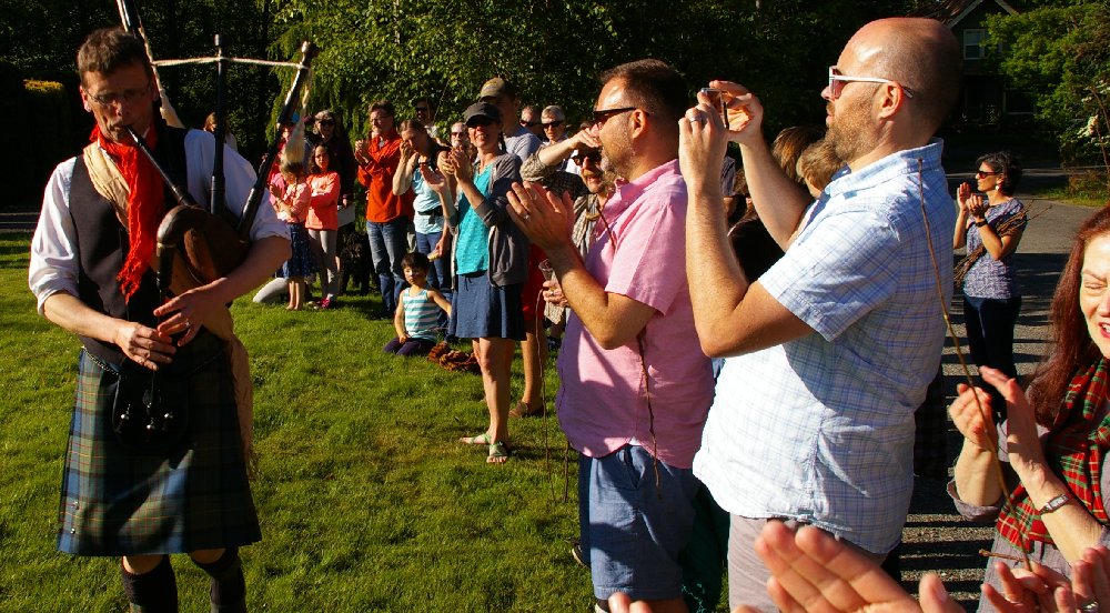 The grounds of the battlefield for the death of Trump and Macbeth.