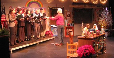 The Seattle Symphony Chorale in Sister's Christmas Catechism by Maripat Donovan at ACT - A Contemporary Theatre. Photo: Ben Rapson.