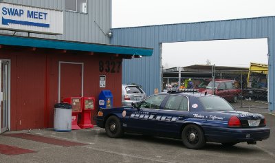 Lakewood police car at the Star Lite drive-in.