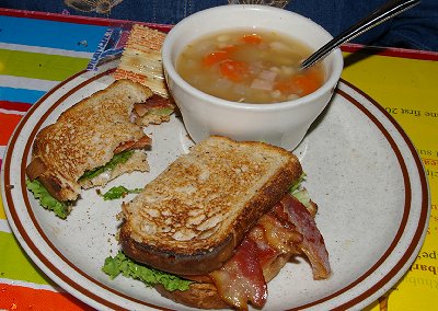 BLT and soup from Berryland Cafe in Sumner, Washington.