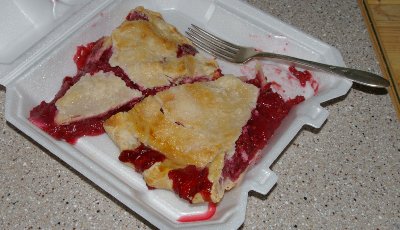 Raspberry pie from The Buttered Biscuit in Sumner, Washington.