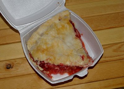 Excellent Rhubarb pie from Berryland Cafe in Sumner, Washington.