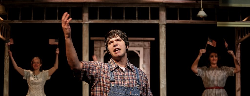TLTSecondSamuel1: Ruby (Ellen Peters), B Flat (Aaron Mohs-Hale), Marcela (Neicie Packer) at Tacoma Little Theatre - Photo courtesy Dennis K Photography - image.